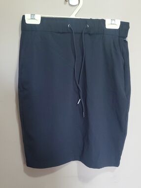 RW&CO Athletic Sporty Black Pencil Skirt With Elastic Drawstring Waist Size Smal